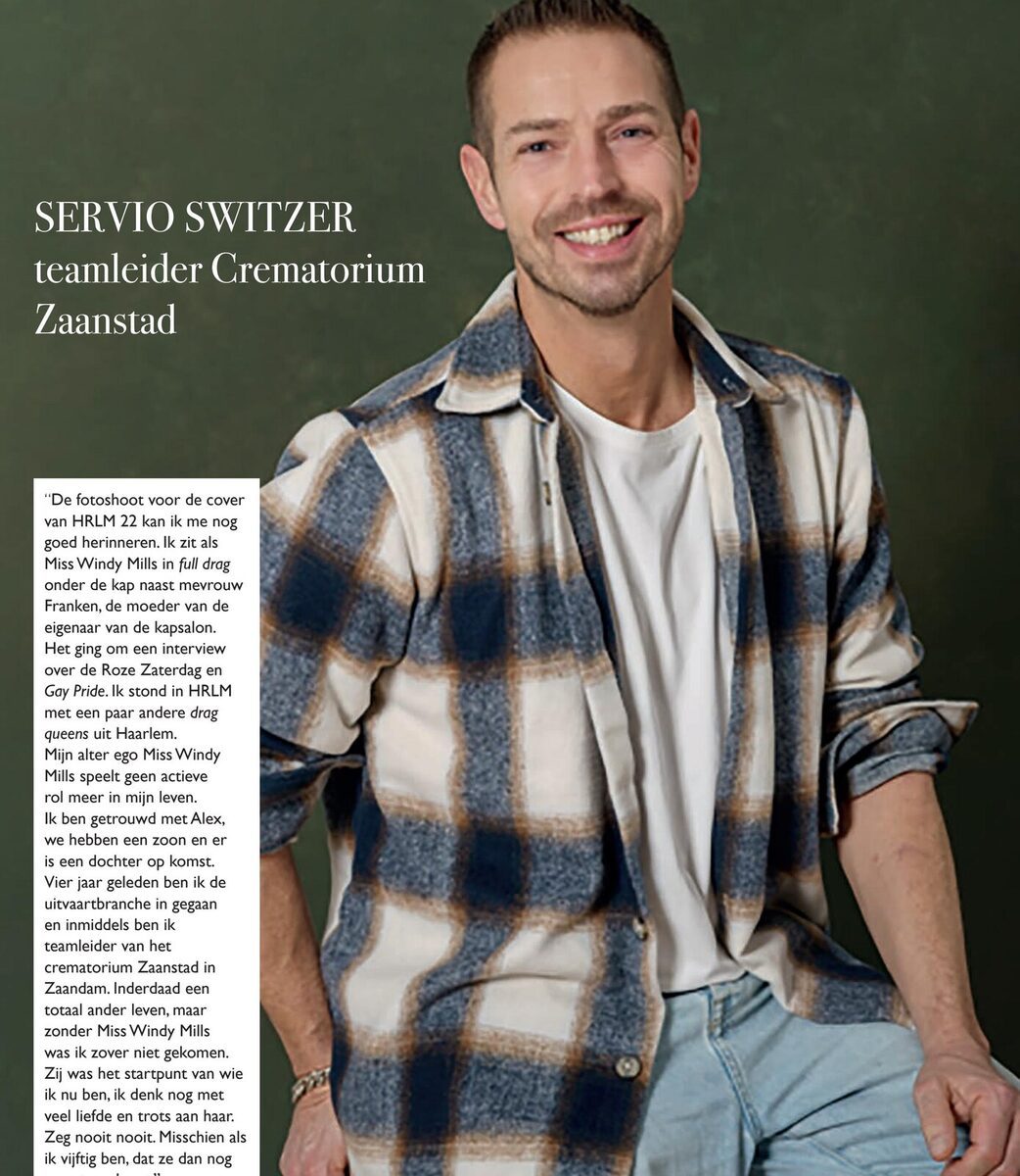 Servio Switzer, ooit als Miss Windy Mills op de cover van HRLM 22